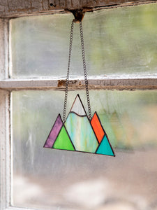 Mountain Peaks Stained Glass Sun Catcher