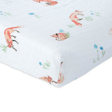 Load image into Gallery viewer, Fox Cotton Muslin Changing Pad Cover
